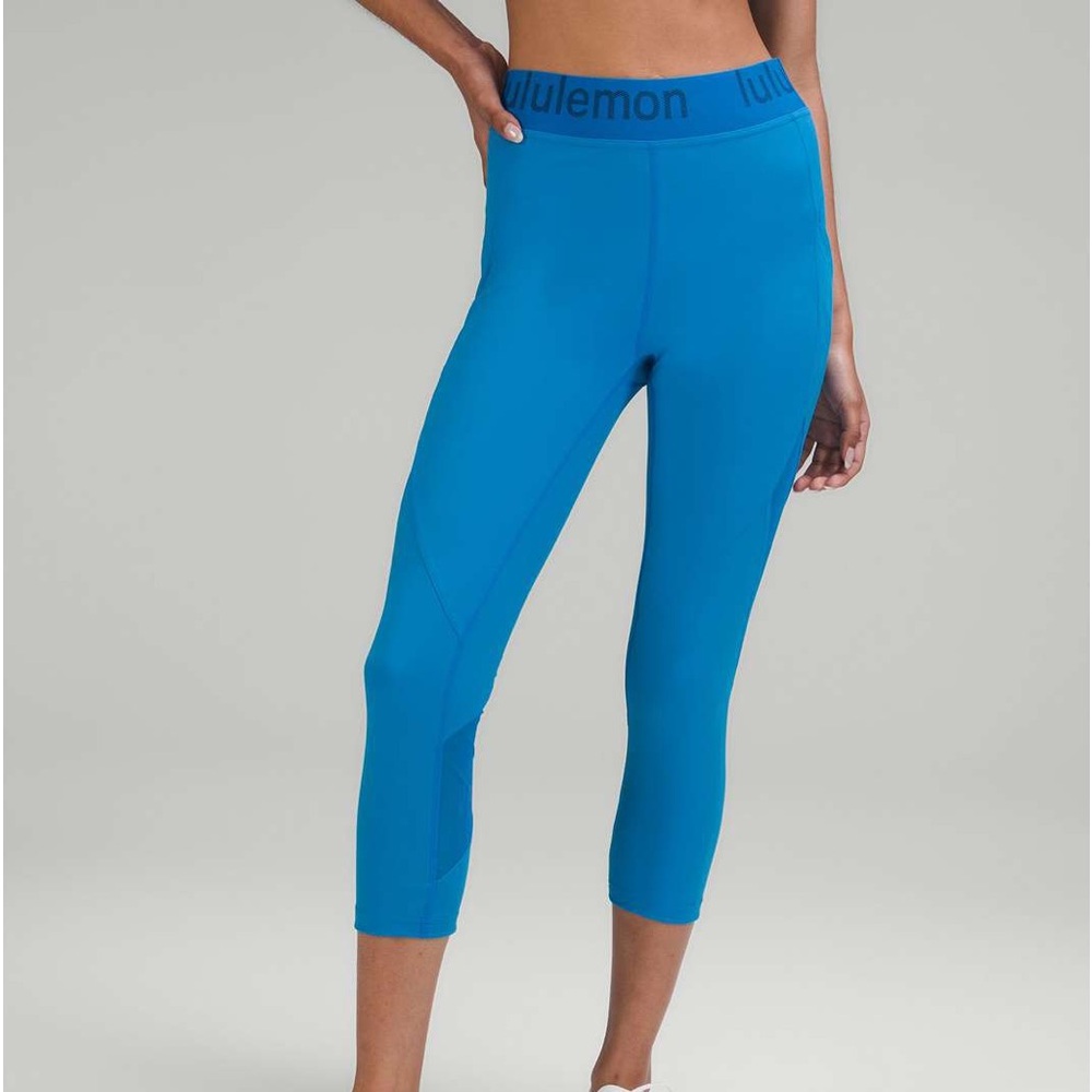 NWT Lululemon Logo Waistband High-Rise Training Crop 21" PSBL